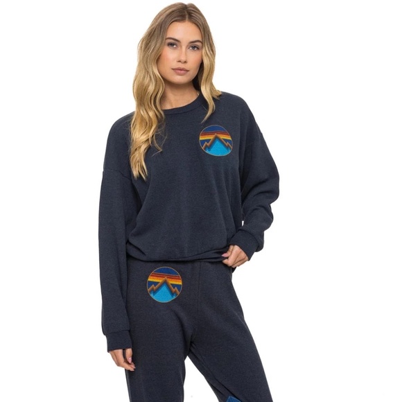 Aviator Nation All Seasons Circle Crew Sweatshirt, size L, Navy - Picture 2 of 10